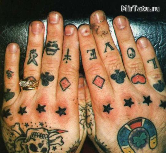 Фото татуировок - Татуировки на пальцах и кистях рук 8
